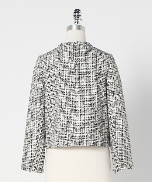 green label relaxing ツイード ノーカラージャケットホワイト green label relaxing（グリーンレーベルリラクシング） ジャケット