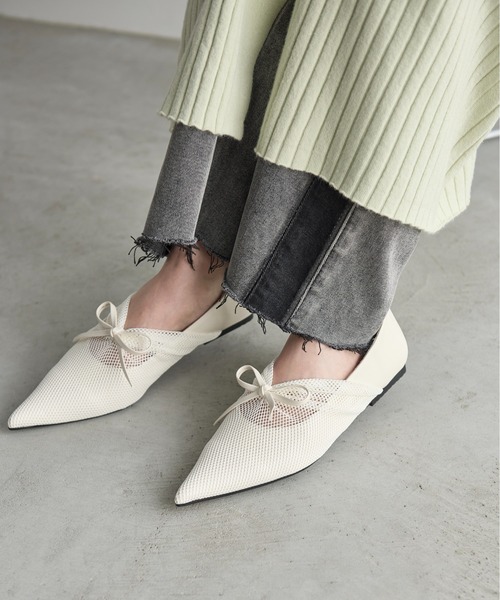 THE Yon フラットパンプス 37 アイボリー レディース : ZOZOTOWN Yahoo