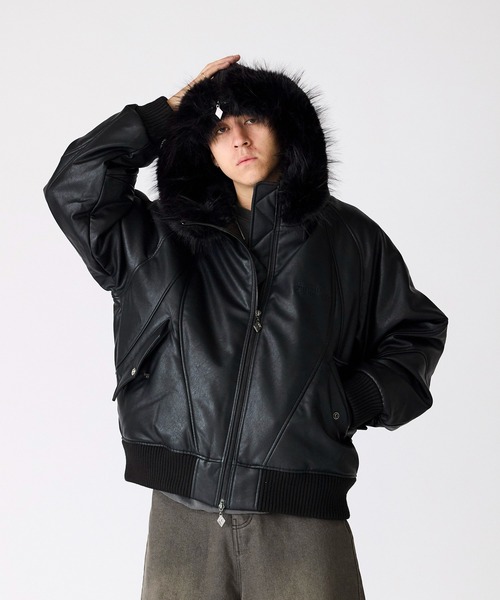 SUPPLIER（サプライヤー） ブルゾン アウター FAUX FUR HOODED BOMBER