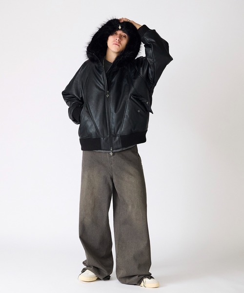90s NEPUCA フライトジャケット ブルゾン SUPPLIER（サプライヤー） ブルゾン アウター FAUX FUR HOODED BOMBER