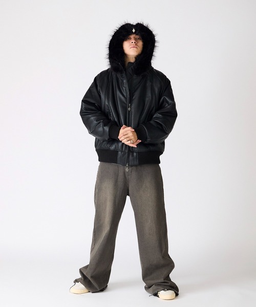 SUPPLIER（サプライヤー） ブルゾン アウター FAUX FUR HOODED BOMBER