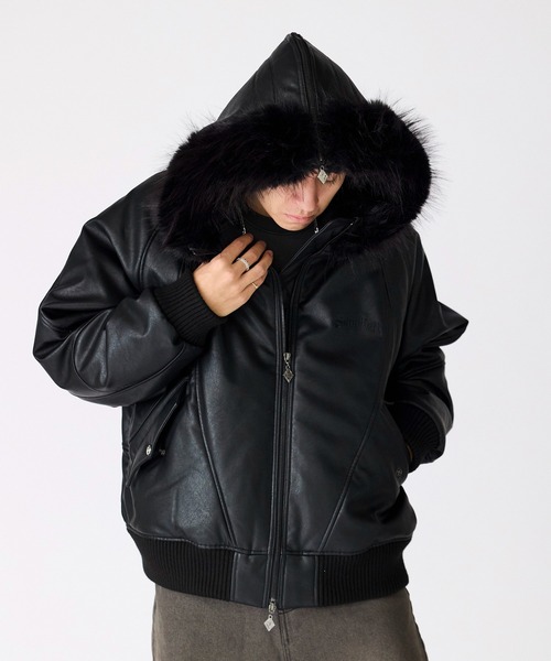 SUPPLIER（サプライヤー） ブルゾン アウター FAUX FUR HOODED BOMBER
