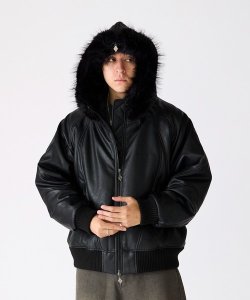 SUPPLIER（サプライヤー） ブルゾン アウター FAUX FUR HOODED BOMBER