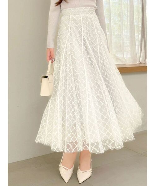 dazzlin（ダズリン） スカート スパンコールチュールチェックスカート