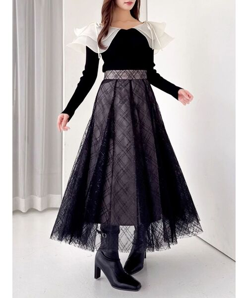 【タグ付き新品未着用】ダズリン スパンコール付きチュールスカート dazzlin dazzlin（ダズリン） スカート スパンコールチュールスカート