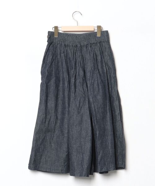 「HARVESTY」 デニムクロップドパンツ 1 ネイビー レディース_画像2