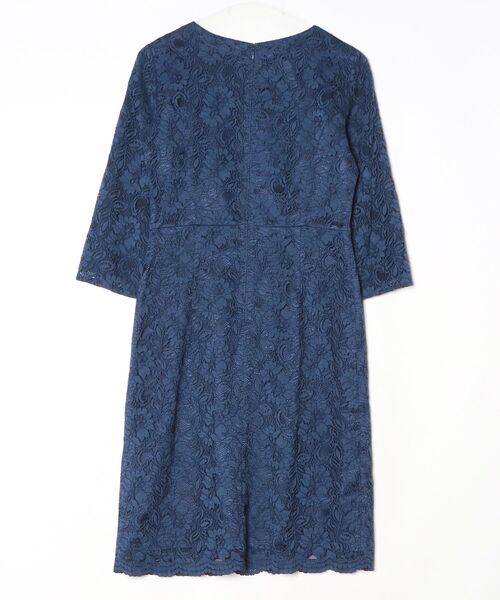 本日限定値下げ！！クードシャンス 七分袖 ひざ丈ワンピース　38 美品 お正月 COUP DE CHANCE（クードシャンス） 7分袖ワンピース 38 ネイビー