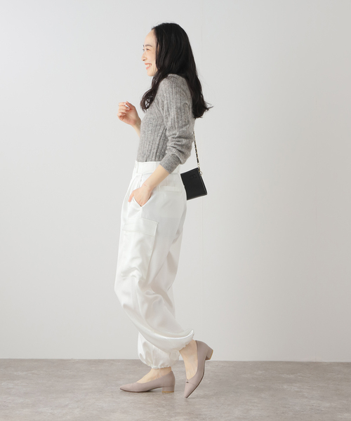 「LE TALON」 フラットパンプス 24.5cm ネイビー レディース_画像5