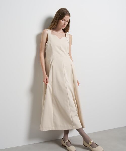 LANVIN en Bleu ワンピース マットサテンフレアワンピース : ZOZOTOWN