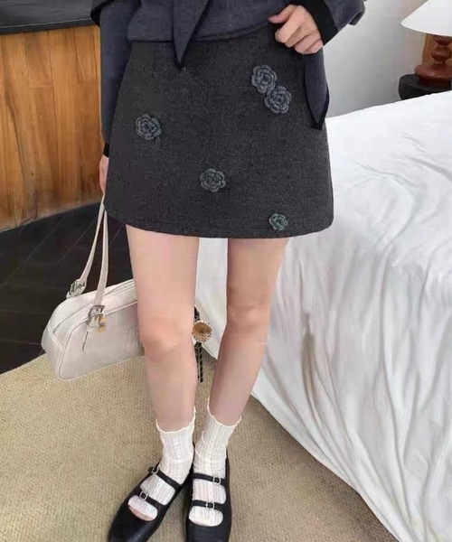 SHOUYO スカート 立体フラワーモチーフ ミニスカート : ZOZOTOWN Yahoo