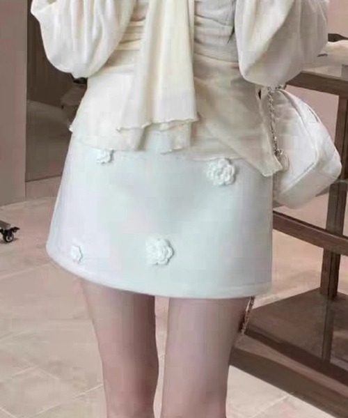 SHOUYO スカート 立体フラワーモチーフ ミニスカート : ZOZOTOWN Yahoo