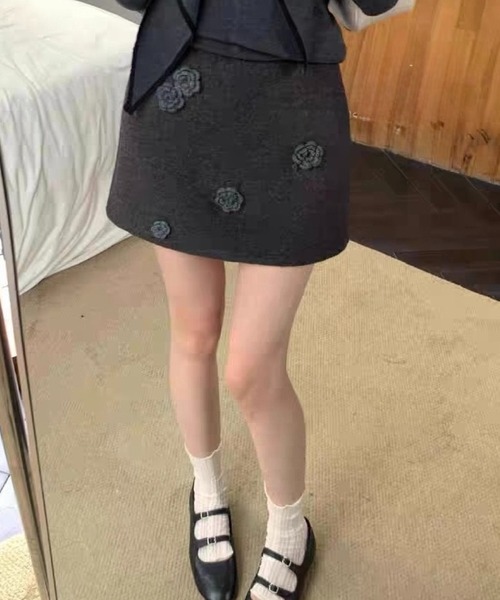 SHOUYO スカート 立体フラワーモチーフ ミニスカート : ZOZOTOWN Yahoo