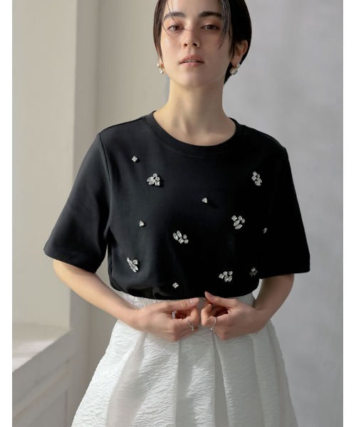「MEISM」 半袖Tシャツ MEDIUM ブラック レディース_画像6
