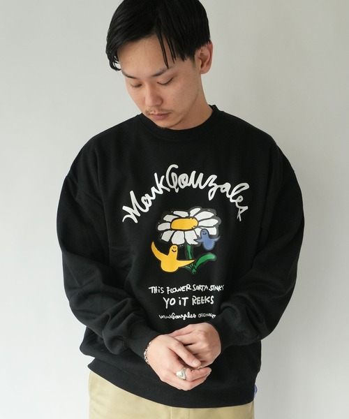 RiNc トレーナー スウェット 「 MARK GONZALES 」 フラワーアート