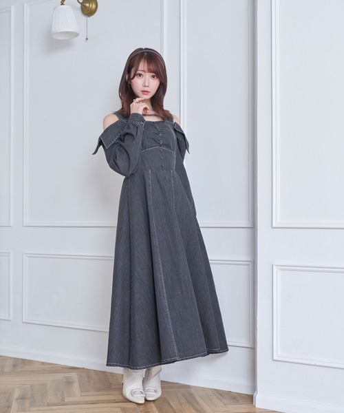 Rose Muse（ロゼミューズ） ワンピース Denim flare dress : ZOZOTOWN