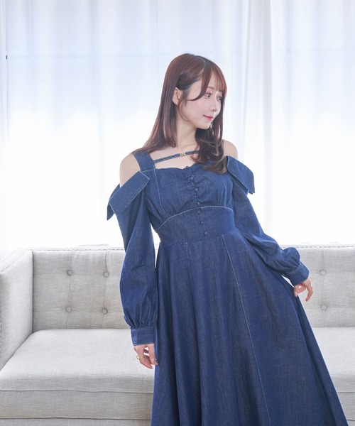 Rose Muse（ロゼミューズ） ワンピース Denim flare dress : ZOZOTOWN