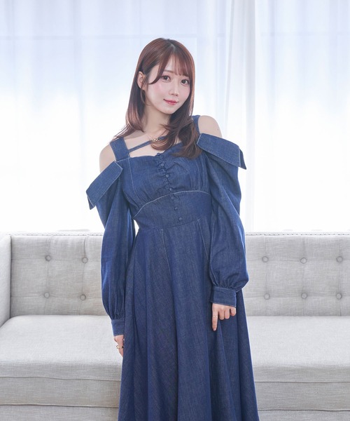 Rose Muse（ロゼミューズ） ワンピース Denim flare dress : ZOZOTOWN