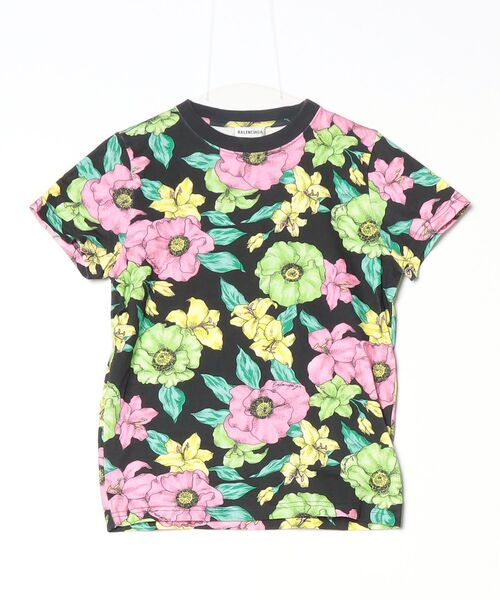 BALENCIAGA（バレンシアガ） 花柄半袖Tシャツ S ブラック レディース 
