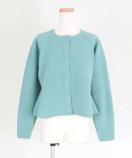 「titivate」 ニットカーディガン M グレイッシュベージュ レディース_画像6