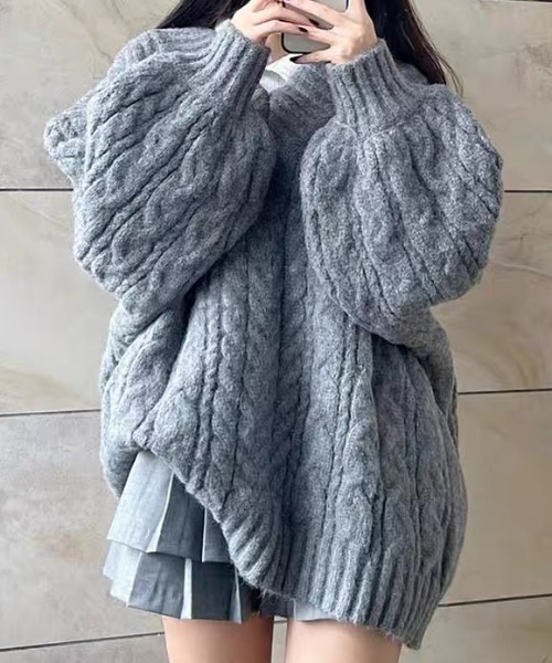 「CELENA BEATS」 長袖ニット FREE レッド レディース_画像2