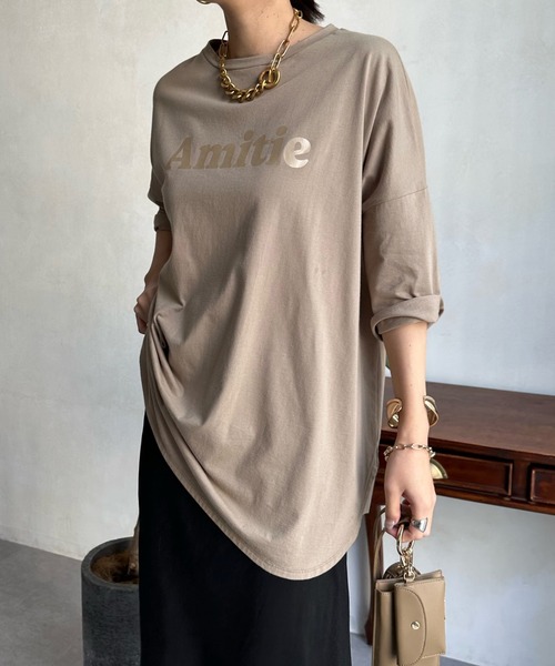 「DouDou」 「siro de labonte」半袖Tシャツ FREE グレイッシュベージュ レディース_画像8