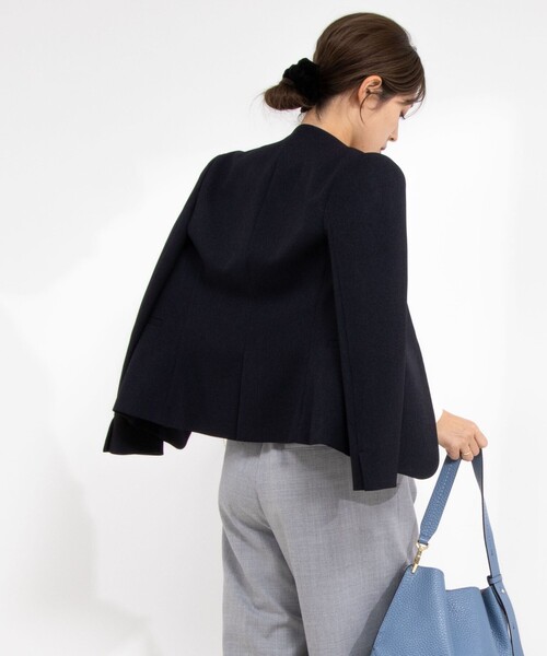 「NOLLEY'S Sophi」 ノーカラージャケット 38 ネイビー レディースの画像