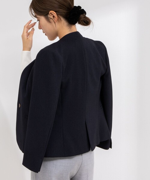 「NOLLEY'S Sophi」 ノーカラージャケット 38 ネイビー レディースの画像