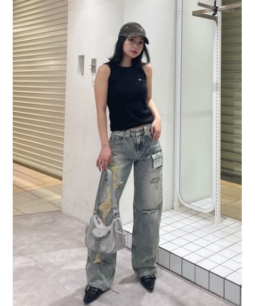「LAGUA GEM」 ノースリーブトップス FREE ホワイト レディース_画像8