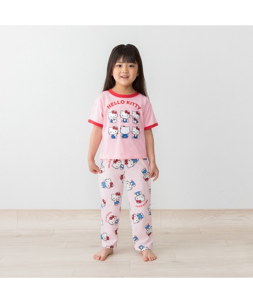 中古 長袖パジャマ ハローキティ 天使 sanrio（サンリオ） スリーパー ハローキティ 天竺長袖パジャマ＋半袖