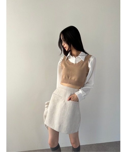 「DRWCYS」 長袖ブラウス FREE ベージュ レディース_画像2