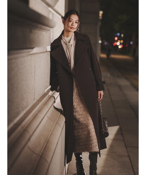 「anuans」 長袖ワンピース S ベージュ レディースの画像