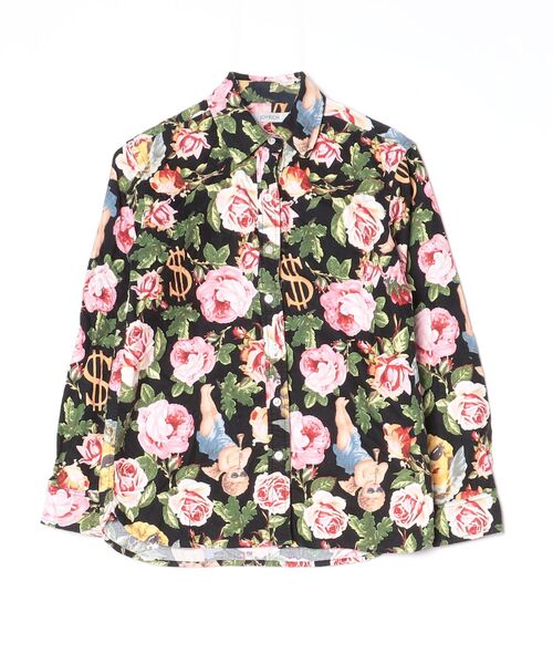 JOYRICH（ジョイリッチ） 花柄長袖シャツ S ブラック レディース