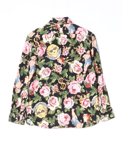 「JOYRICH」 花柄長袖シャツ S ブラック レディース_画像2