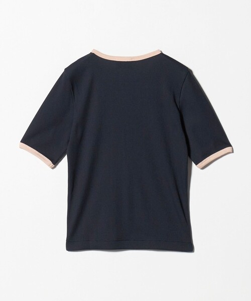 tシャツ リブ バイカラーパイピング Tシャツ レディースの画像