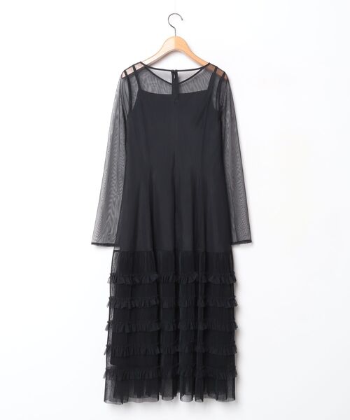 「RUIRUE BOUTIQUE」 長袖ワンピース L ブラック レディースの画像
