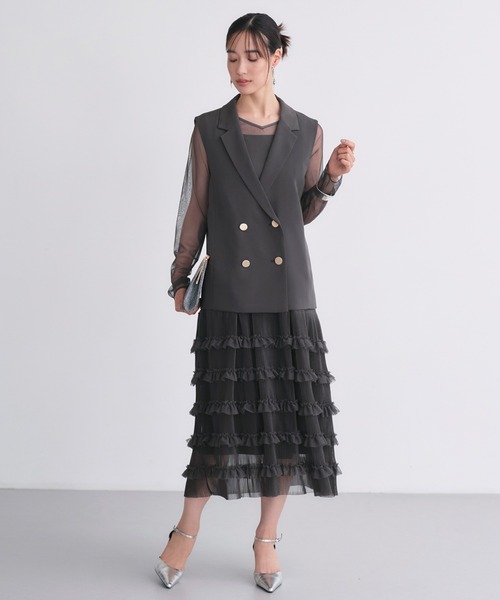 「RUIRUE BOUTIQUE」 長袖ワンピース L ブラック レディースの画像