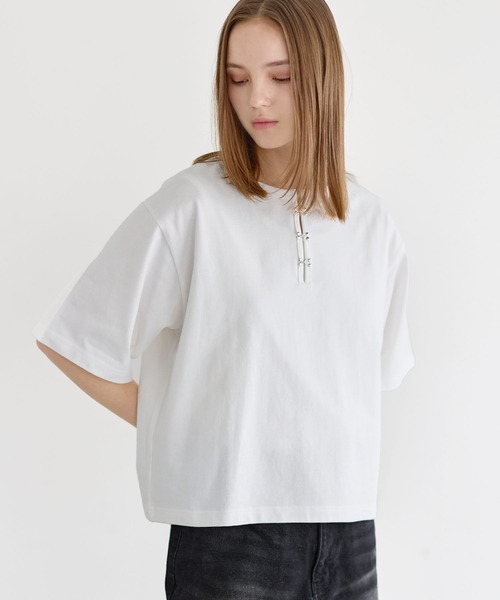LILL（リル） ヘンリーネック tシャツ シルバーパーツヘビーウエイト