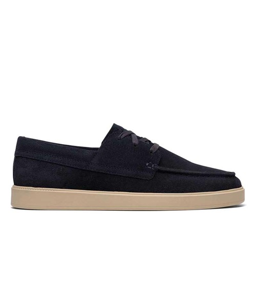 ホワイト スエードデッキシューズ Clarks（クラークス） デッキシューズ メンズ Lockford Boat ロック