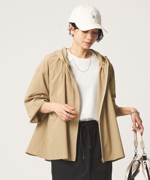 ブラウス シャツ 「size SHORTあり」フード ギャザー シャツ レディースの画像