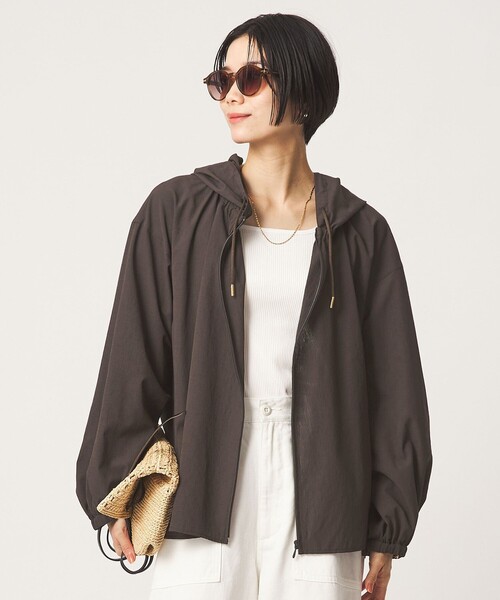 ブラウス シャツ 「size SHORTあり」フード ギャザー シャツ レディースの画像
