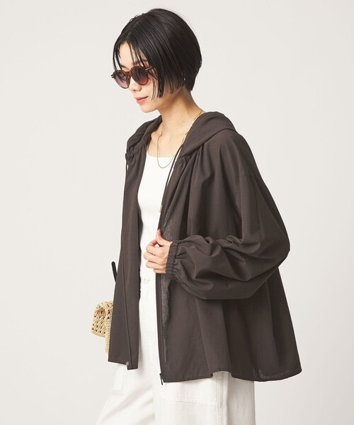 ブラウス シャツ 「size SHORTあり」フード ギャザー シャツ レディースの画像