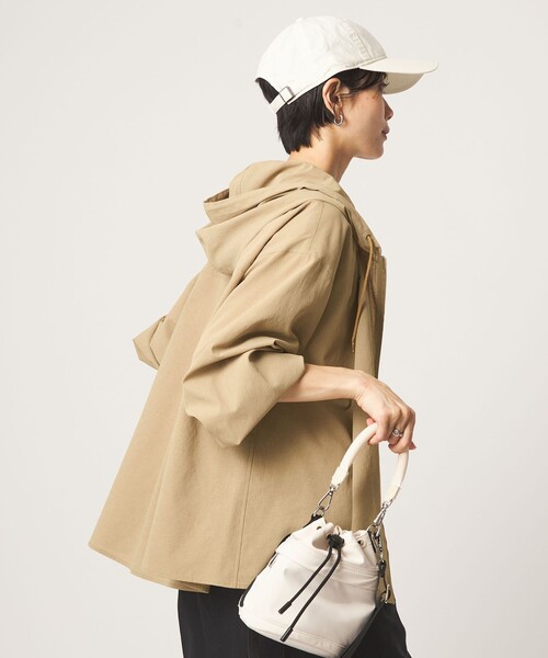 ブラウス シャツ 「size SHORTあり」フード ギャザー シャツ レディースの画像