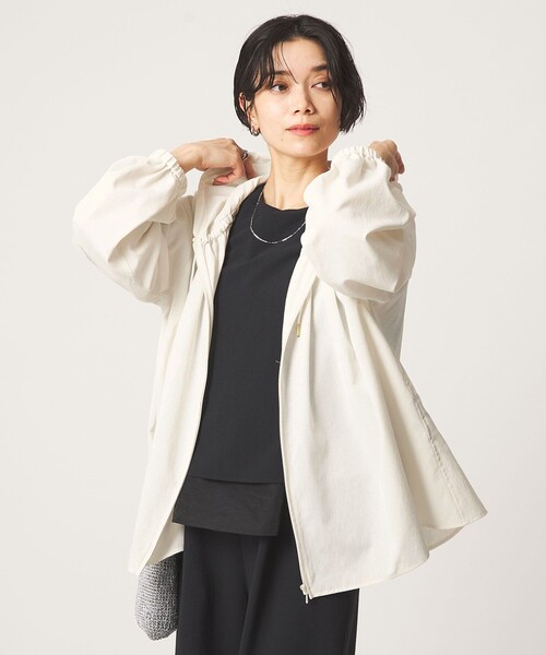 ブラウス シャツ 「size SHORTあり」フード ギャザー シャツ レディースの画像