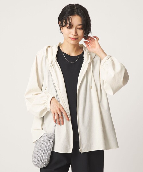 ブラウス シャツ 「size SHORTあり」フード ギャザー シャツ レディースの画像