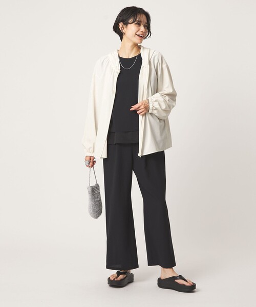 ブラウス シャツ 「size SHORTあり」フード ギャザー シャツ レディースの画像