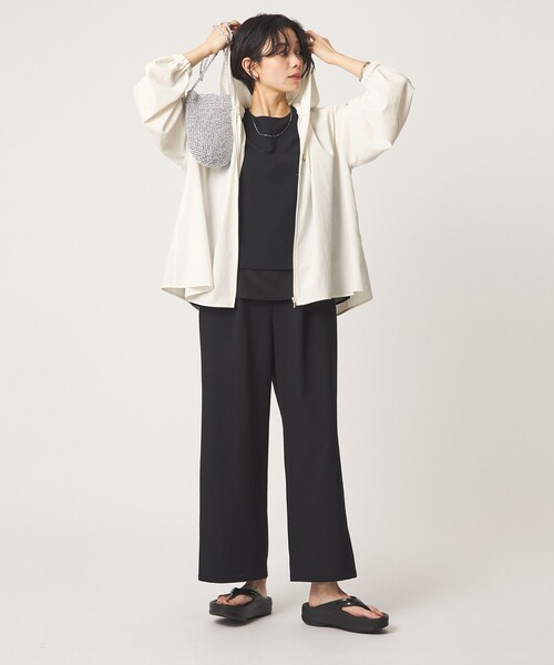 ブラウス シャツ 「size SHORTあり」フード ギャザー シャツ レディースの画像