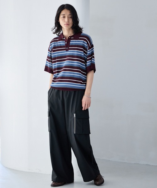 RAGEBLUE（レイジブルー） ポロシャツ 半袖 Border Knit Polo Shirt