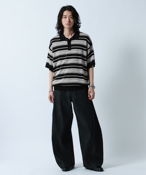 RAGEBLUE（レイジブルー） ポロシャツ 半袖 Border Knit Polo Shirt