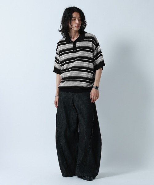 RAGEBLUE（レイジブルー） ポロシャツ 半袖 Border Knit Polo Shirt