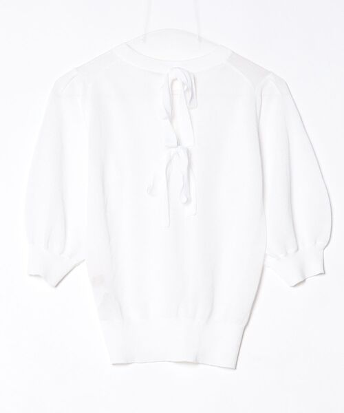 「Maglie le cassetto」 半袖ニット 7号 オフホワイト レディース_画像2